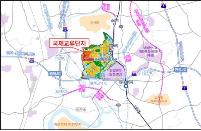 <strong>평택고덕 국제교류단지 위치도</strong>