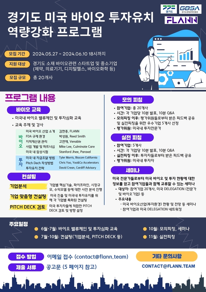 <strong>미국 바이오 투자유치 역량 강화 프로그램 포스터</strong>