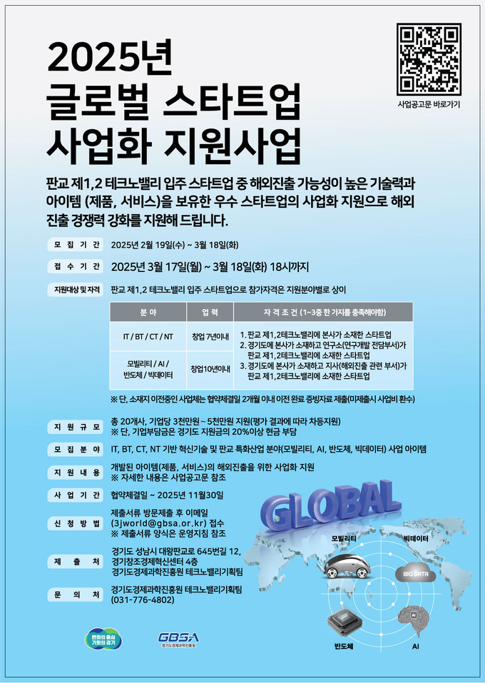 <strong>글로벌 스타트업 사업화 지원사업 포스터</strong>