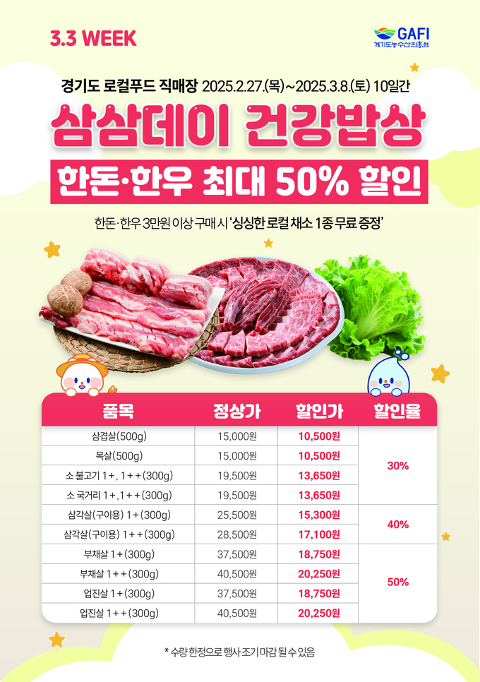 <strong>3월 3일 삼겹살데이(이하 삼삼데이) 포스터</strong>