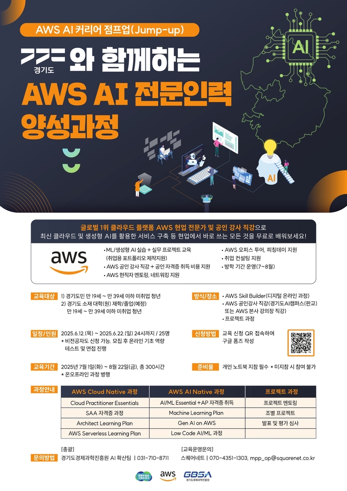 <strong>AWS 인공지능(AI) 전문인력 양성 과정 교육 홍보 포스터</strong>