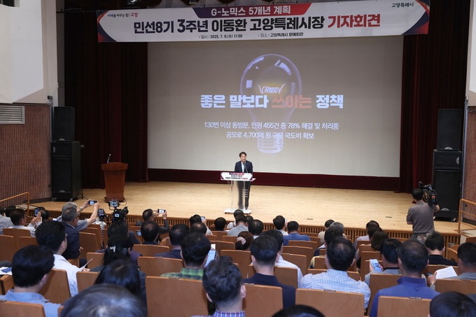 <strong>민선8기 3주년 기자회견장 전경</strong>