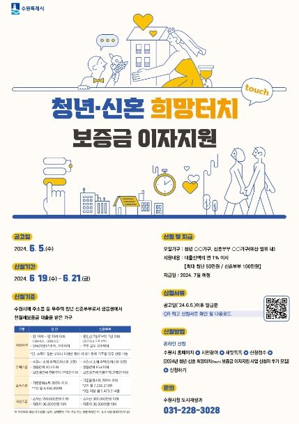 청년·신혼 희망터치(Touch) 보증금 이자지원 홍보물