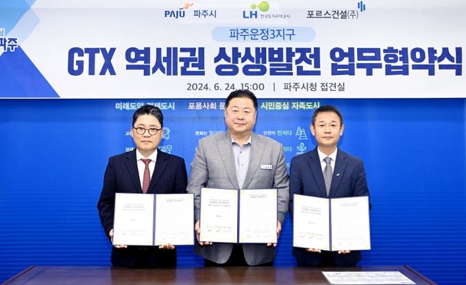 파주운정3지구 GTX역세권 상생발전 업무협약 체결