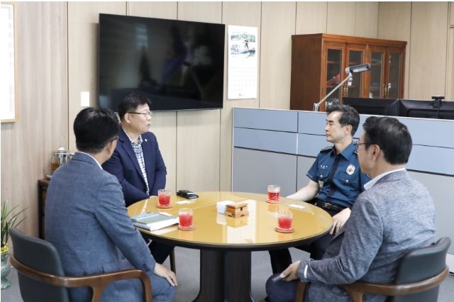이상균 수원 팔달구청장, 수원중부경찰서 방문해 취임 인사 및 협조 논의