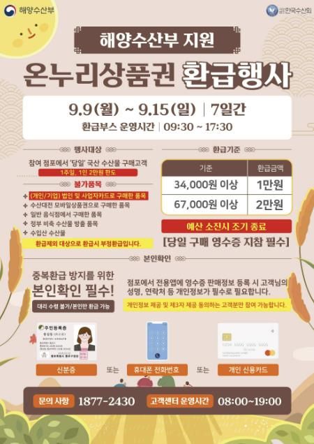 시흥시 오이도전통수산시장, 추석맞이 온누리상품권 환급행사 추진