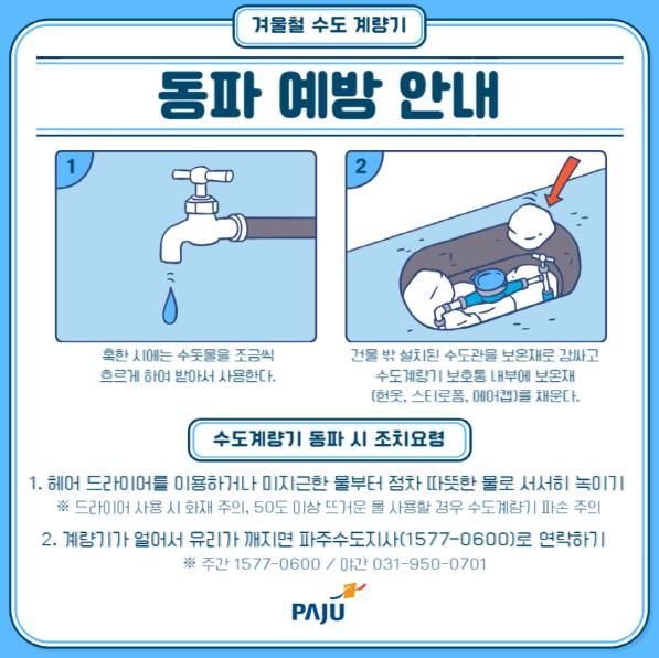 파주시, 겨울철 한파 대비 상수도시설 대응체계 가동