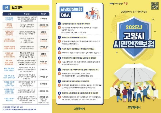 2025년 고양시 시민안전보험 홍보문