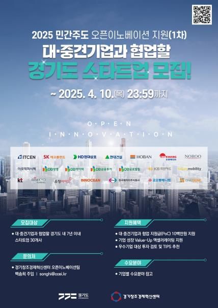 경기창조경제혁신센터_2025 민간주도 오픈이노베이션 지원1차(포스터)