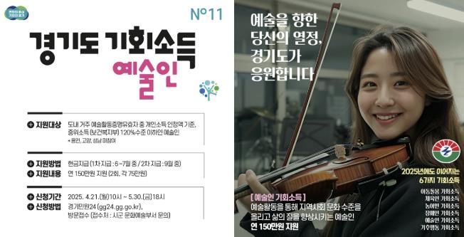 구리시, 2025 경기도 예술인 기회소득 지급 추진