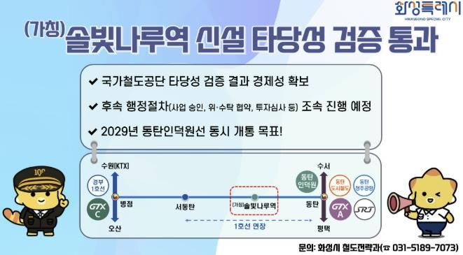 (가칭) 솔빛나루역 신설 타당성 검증 통과 홍보물