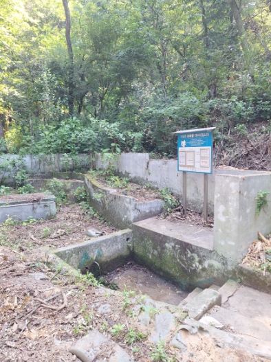 수목 제거 후 정상화된 약수터