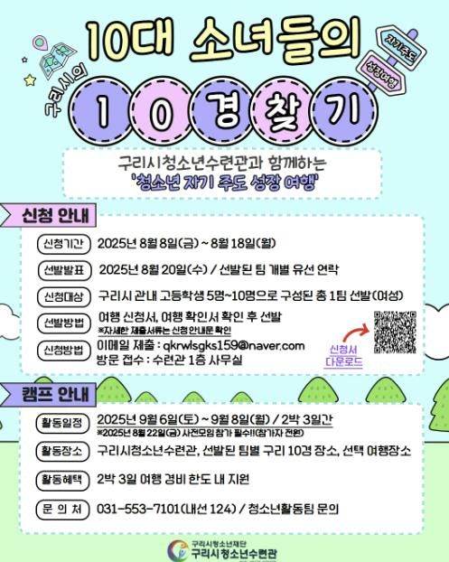 구리시, '10대 소녀들의 구리시 10경 찾기' 참가자 모집